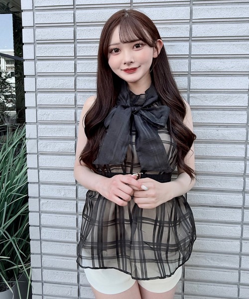 NOMAE(ノーマエ)の「アメスリリボンブラウス(シャツ/ブラウス・レディース・ホワイト/ブラック系その他/アイボリー/グリーン/ホワイト系その他・FREE)」の4枚目の写真