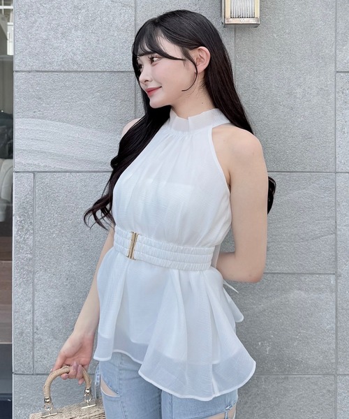 NOMAE(ノーマエ)の「アメスリリボンブラウス(シャツ/ブラウス・レディース・ホワイト/ブラック系その他/アイボリー/グリーン/ホワイト系その他・FREE)」の6枚目の写真
