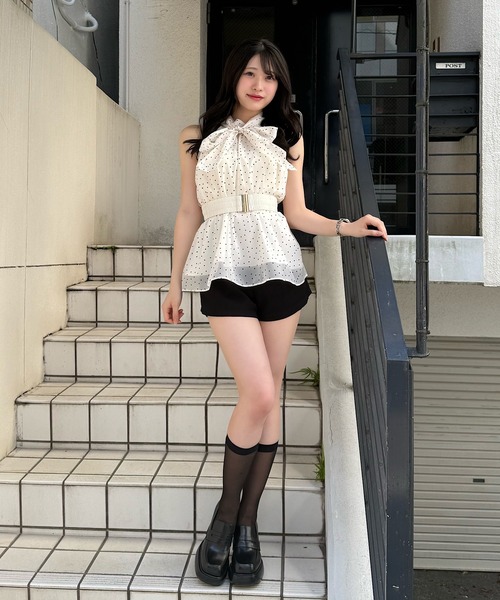 NOMAE(ノーマエ)の「アメスリリボンブラウス(シャツ/ブラウス・レディース・ホワイト/ブラック系その他/アイボリー/グリーン/ホワイト系その他・FREE)」の8枚目の写真