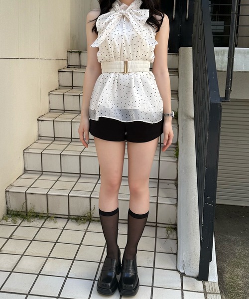 NOMAE(ノーマエ)の「アメスリリボンブラウス(シャツ/ブラウス・レディース・ホワイト/ブラック系その他/アイボリー/グリーン/ホワイト系その他・FREE)」の10枚目の写真