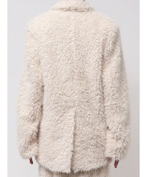 Htage（テージ）の「【Htage】ビッグシルエットボアジャケット（テーラードジャケット・レディース・アイボリー/ブラック・FREE）」の12枚目の写真