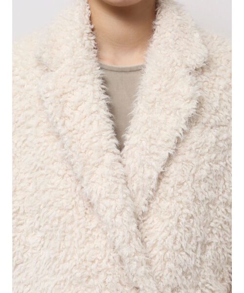 Htage（テージ）の「【Htage】ビッグシルエットボアジャケット（テーラードジャケット・レディース・アイボリー/ブラック・FREE）」の13枚目の写真