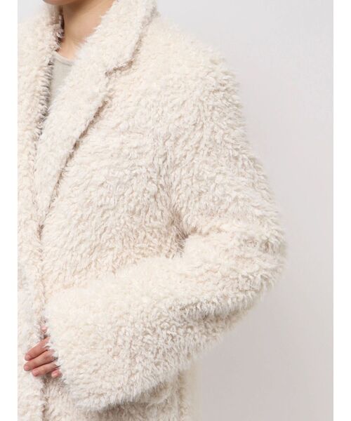 Htage（テージ）の「【Htage】ビッグシルエットボアジャケット（テーラードジャケット・レディース・アイボリー/ブラック・FREE）」の14枚目の写真