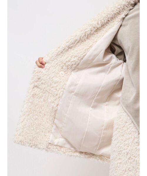 Htage（テージ）の「【Htage】ビッグシルエットボアジャケット（テーラードジャケット・レディース・アイボリー/ブラック・FREE）」の16枚目の写真