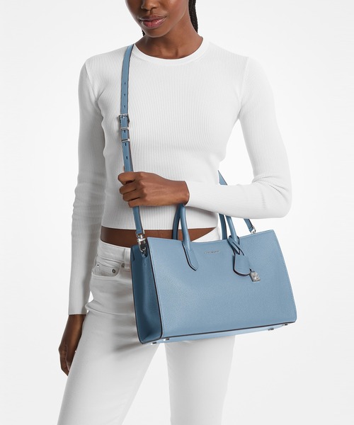 MICHAEL KORS(マイケルコース)の「SCARLETT レザー サッチェル ミディアム(ハンドバッグ・レディース・ブルー系・FREE)」の5枚目の写真