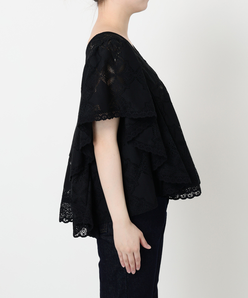 レースフリルVネックブラウス（シャツ/ブラウス）｜SLOBE IENA