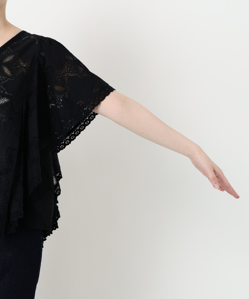 レースフリルVネックブラウス（シャツ/ブラウス）｜SLOBE IENA