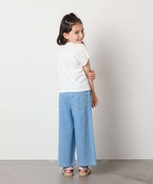 a.v.v（アーヴェヴェ）の「【接触冷感/ジメジメ対策】[100-160]リボンテープチュールドッキングTシャツ（Tシャツ/カットソー・キッズ・チャコールグレー/ホワイト・110/100/120/130/140/150/160）」の13枚目の写真