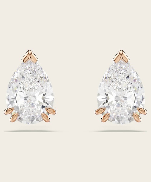 【公式】【スワロフスキー】Stilla スタッドピアス ペアカット ホワイト ローズゴールドトーン・プレーティング