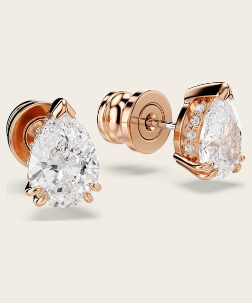 SWAROVSKI(スワロフスキー)の「【公式】【スワロフスキー】Stilla スタッドピアス ペアカット, ホワイト, ローズゴールドトーン・プレーティング(ピアス(両耳用)・レディース・ホワイト・ONESIZE)」の3枚目の写真