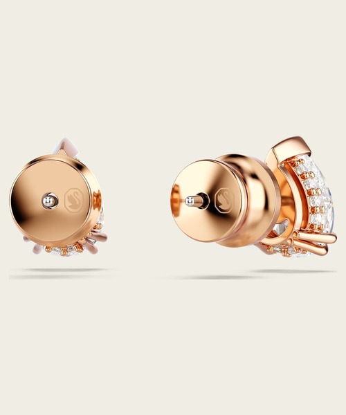 SWAROVSKI(スワロフスキー)の「【公式】【スワロフスキー】Stilla スタッドピアス ペアカット, ホワイト, ローズゴールドトーン・プレーティング(ピアス(両耳用)・レディース・ホワイト・ONESIZE)」の4枚目の写真