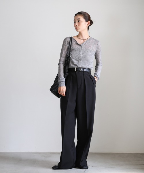 select MOCA（セレクトモカ）の「シアーテレコカーディガン（カーディガン/ボレロ・レディース・ブラック/グレー/オフホワイト/ボルドー・FREE）」の7枚目の写真