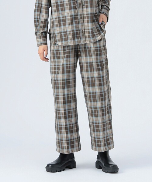 BEAMS HEART（ビームスハート）の「チェック スラックス ワイド パンツ（スラックス・レディース・ブラック/ブラウン・FREE）」の9枚目の写真