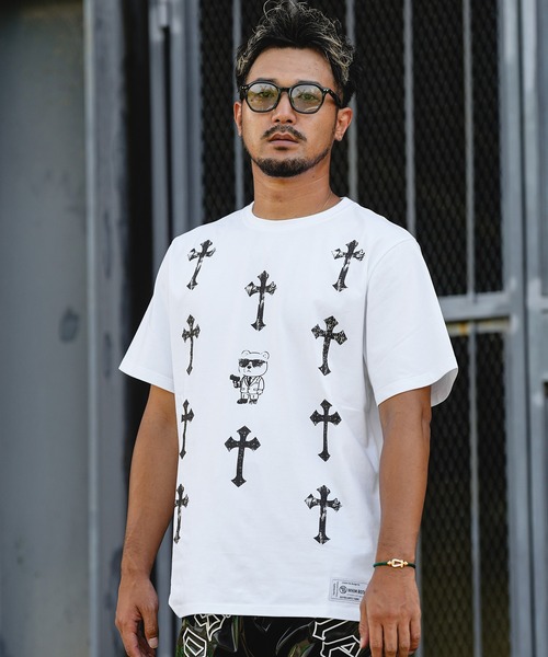 adamsJUGGLER（アダムスジャグラー）の「W/Rメニークロス＆ベアーティー（Tシャツ/カットソー・メンズ・ブラック/ホワイト・L/XL/M）」の8枚目の写真