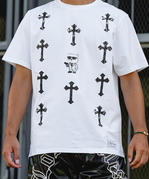 adamsJUGGLER（アダムスジャグラー）の「W/Rメニークロス＆ベアーティー（Tシャツ/カットソー・メンズ・ブラック/ホワイト・L/XL/M）」の11枚目の写真