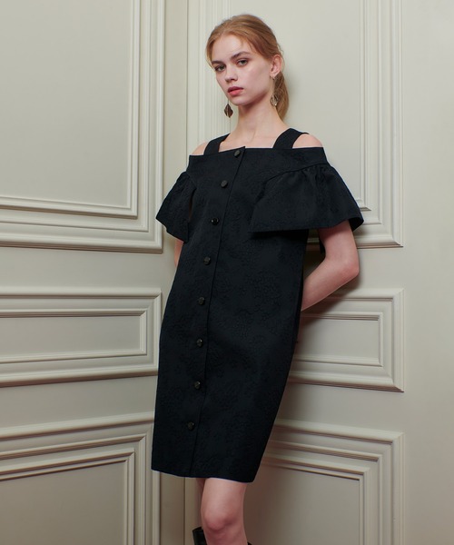 セール】【LOULOU WILLOUGHBY】フラワージャガードミニワンピース