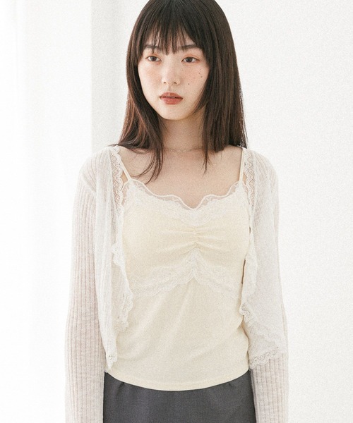 kimico♡レース被布 バックレースキャミ（キャミソール）｜flower（フラワー）の
