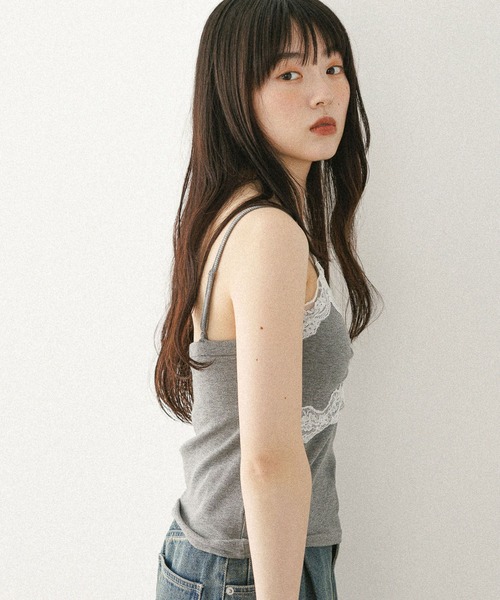 カップ付きレースキャミ 579837（キャミソール）｜Heather（ヘザー）の