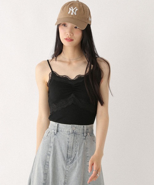 【美品】HeartホールRIBキャミドレス ヘザーグレー S カップ付きレースキャミ 579837（キャミソール）｜Heather