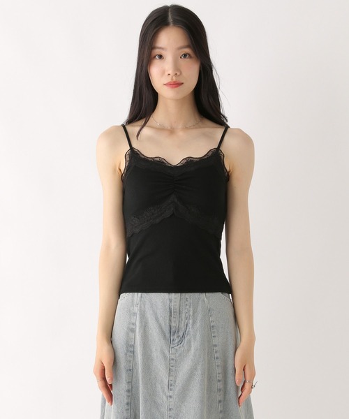 Heather（ヘザー）の「カップ付きレースキャミ　579837（キャミソール・レディース・アイボリー/ブラック/グレー/ブラック系その他/オフホワイト・S/M）」の17枚目の写真