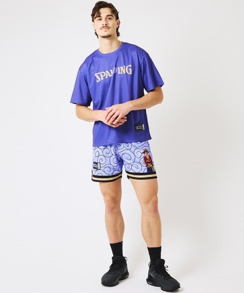SPALDING(スポルディング)の「【SPALDING/スポルディング】Tシャツ ONE PIECE ゴムゴムの実 ロゴ/吸水速乾機能・UVカット機能・アニメ半袖Tシャツ(Tシャツ/カットソー・メンズ・ブラック/ホワイト/パープル・LARGE/MEDIUM)」の3枚目の写真