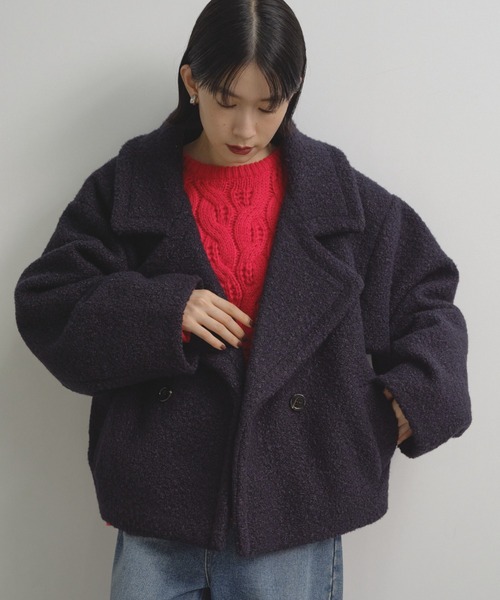 ビット付きブークレショートコート セール】ブークレショートコート（ブルゾン）｜Shelly island