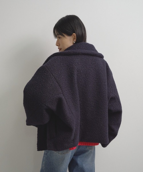 Shelly island（シェリーアイランド）の「ブークレショートコート（ブルゾン・レディース・グレー/その他1/ネイビー・FREE）」の17枚目の写真