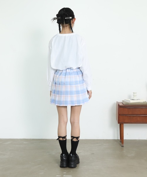 PINKHUNT（ピンクハント）の「PINKHUNT ピンクハント プリーツスカート 0795K（スカート・キッズ・ネイビー/パープル/アッシュグレー/ブルー/ベビーピンク/ライトブルー・120cm/130cm/140cm/150cm/160cm）」の16枚目の写真