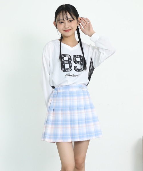 PINKHUNT（ピンクハント）の「PINKHUNT ピンクハント プリーツスカート 0795K（スカート・キッズ・ネイビー/パープル/アッシュグレー/ブルー/ベビーピンク/ライトブルー・120cm/130cm/140cm/150cm/160cm）」の12枚目の写真