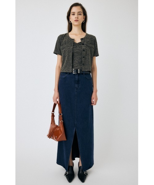 MOUSSY(マウジー)の「BOUCLE TWEED ハーフスリーブカーディガン(カーディガン/ボレロ・レディース・ブラック系その他/ブラック・FREE)」の7枚目の写真