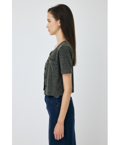 MOUSSY(マウジー)の「BOUCLE TWEED ハーフスリーブカーディガン(カーディガン/ボレロ・レディース・ブラック系その他/ブラック・FREE)」の10枚目の写真