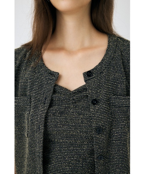 MOUSSY(マウジー)の「BOUCLE TWEED ハーフスリーブカーディガン(カーディガン/ボレロ・レディース・ブラック系その他/ブラック・FREE)」の12枚目の写真