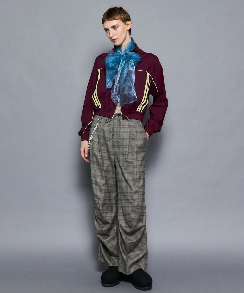 MAISON SPECIAL(メゾンスペシャル)の「With Chain Belt Draped Hem Slacks/チェーンベルト付きドレープヘムスラックス【MAISON SPECIAL/メゾンスペシャル】■セットアップ対応■(スラックス・レディース・グレー/ベージュ/ネイビー・36/38)」の16枚目の写真