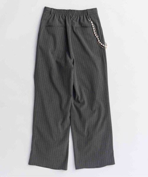 セール】With Chain Belt Draped Hem Slacks/チェーンベルト付き