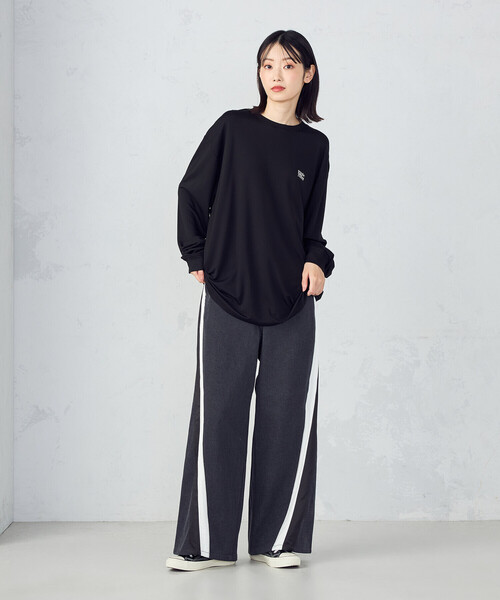 Purple&Yellow（パープルアンドイエロー）の「デニム×サテンラインワイドバギーパンツ（デニムパンツ・メンズ・インディゴブルー/ブラック・X-SMALL/SMALL/MEDIUM/LARGE）」の17枚目の写真