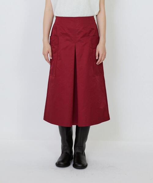 LOISIR(ロワズィール)の「【MTサイズ有り】エステルコットンタフタミモレスカート(スカート・レディース・ブラック/レッド・MT/M)」の20枚目の写真