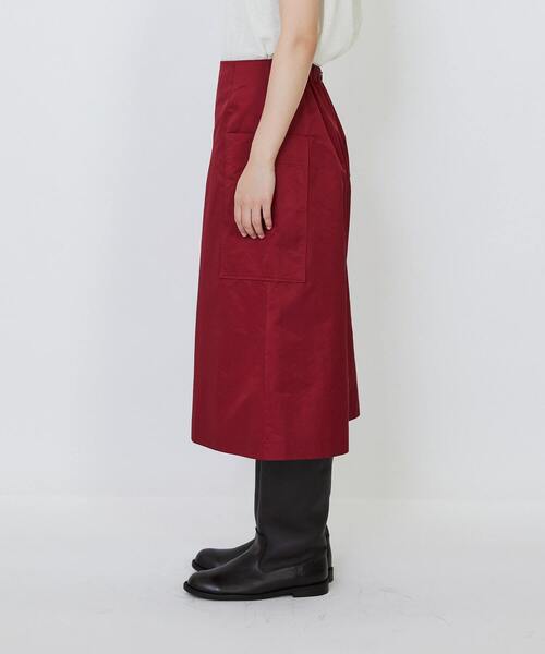 LOISIR(ロワズィール)の「【MTサイズ有り】エステルコットンタフタミモレスカート(スカート・レディース・ブラック/レッド・MT/M)」の21枚目の写真