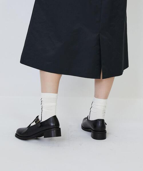 LOISIR(ロワズィール)の「【MTサイズ有り】エステルコットンタフタミモレスカート(スカート・レディース・ブラック/レッド・MT/M)」の14枚目の写真