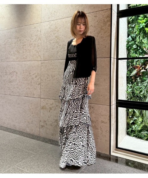 Desert Rose(デザートローズ)の「【DESERT ROSE/デザートローズ】シフォン切替ニットカーディガン(カーディガン/ボレロ・レディース・ブラック・FREE)」の8枚目の写真