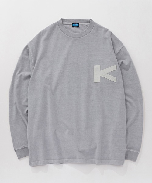 KAVU(カブー)の「KAVU/カブー K Patch LS Tee L/S Tee/ケーパッチ(Tシャツ/カットソー・メンズ・ライトグレー/ネイビー/イエロー・MEDIUM/LARGE/X-LARGE)」の15枚目の写真