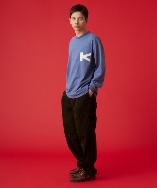 KAVU(カブー)の「KAVU/カブー K Patch LS Tee L/S Tee/ケーパッチ(Tシャツ/カットソー・メンズ・ライトグレー/ネイビー/イエロー・MEDIUM/LARGE/X-LARGE)」の4枚目の写真