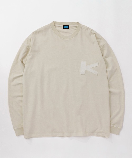 KAVU(カブー)の「KAVU/カブー K Patch LS Tee L/S Tee/ケーパッチ(Tシャツ/カットソー・メンズ・ライトグレー/ネイビー/イエロー・MEDIUM/LARGE/X-LARGE)」の9枚目の写真