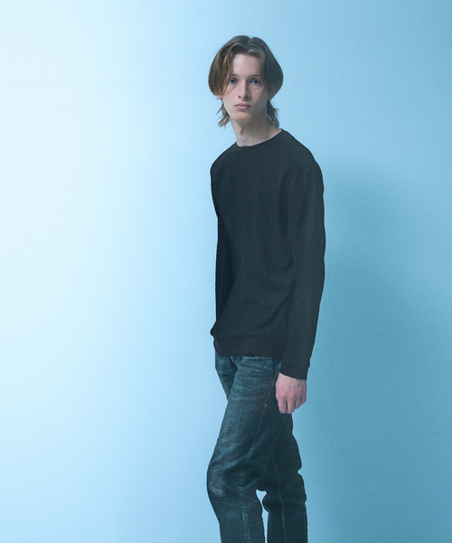 5351 POUR LES HOMMES（ゴーサンゴーイチプールオム）の「シャーリング ジャガード 長袖Tシャツ（Tシャツ/カットソー・メンズ・グレイッシュベージュ/ブラック/ホワイト・46/48/44/50）」の2枚目の写真