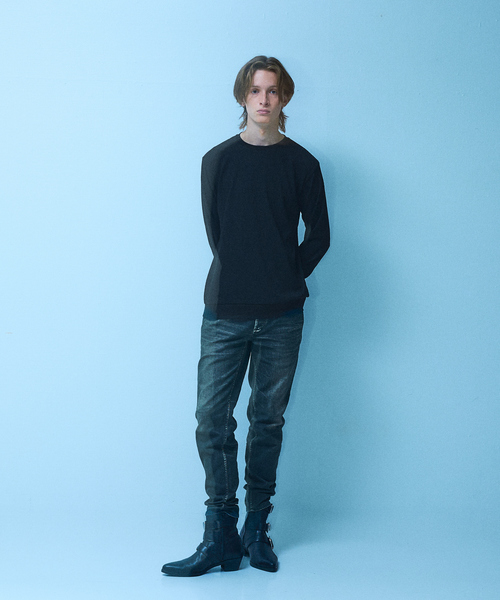 5351 POUR LES HOMMES（ゴーサンゴーイチプールオム）の「シャーリング ジャガード 長袖Tシャツ（Tシャツ/カットソー・メンズ・グレイッシュベージュ/ブラック/ホワイト・46/48/44/50）」の17枚目の写真