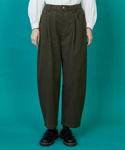 FRAPBOIS(フラボア)の「カーブツイル パンツ(その他パンツ・レディース・キナリ/グリーン/オリーブ・0/1)」の2枚目の写真