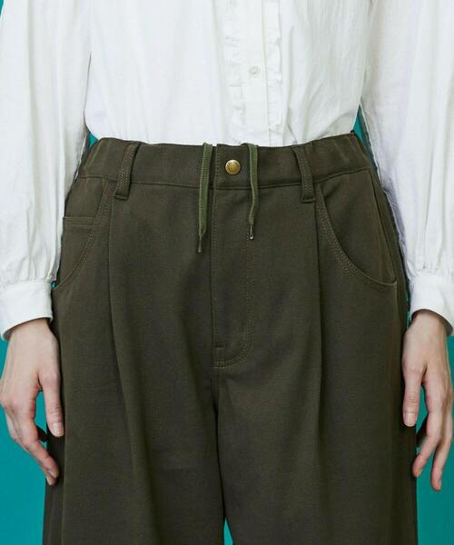 FRAPBOIS(フラボア)の「カーブツイル パンツ(その他パンツ・レディース・キナリ/グリーン/オリーブ・0/1)」の8枚目の写真