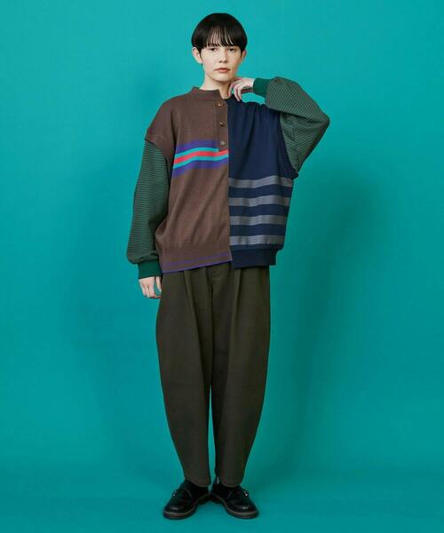 FRAPBOIS(フラボア)の「カーブツイル パンツ(その他パンツ・レディース・キナリ/グリーン/オリーブ・0/1)」の9枚目の写真