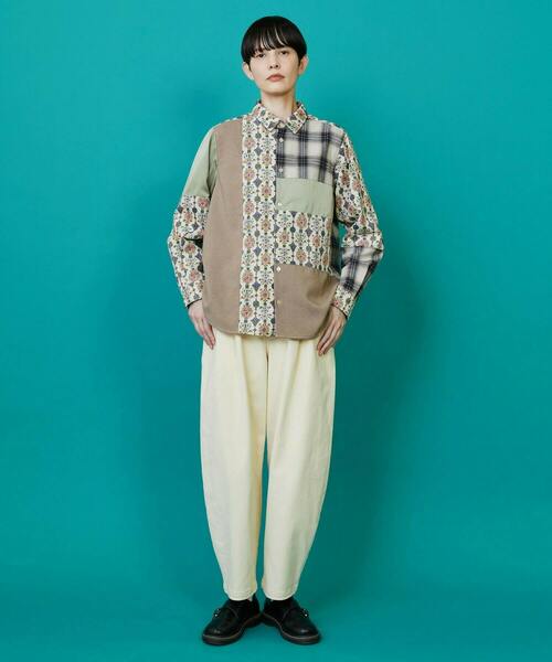 FRAPBOIS(フラボア)の「カーブツイル パンツ(その他パンツ・レディース・キナリ/グリーン/オリーブ・0/1)」の15枚目の写真