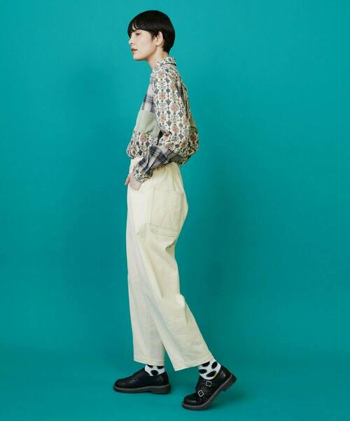 FRAPBOIS(フラボア)の「カーブツイル パンツ(その他パンツ・レディース・キナリ/グリーン/オリーブ・0/1)」の18枚目の写真