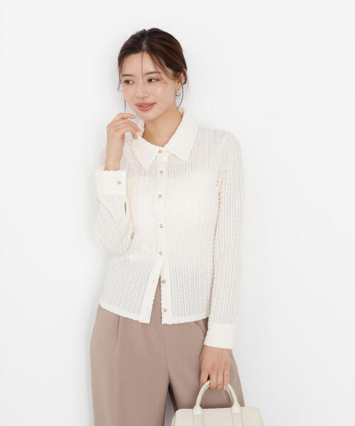 PROPORTION BODY DRESSING(プロポーションボディドレッシング)の「<ハンドウォッシャブル>アイレットレースシャツ / 1215260902(Tシャツ/カットソー・レディース・ブラック/ホワイト系その他/イエロー・FREE)」の22枚目の写真